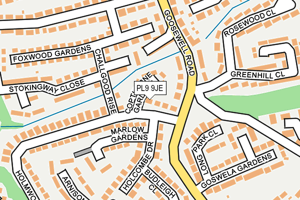 PL9 9JE map - OS OpenMap – Local (Ordnance Survey)