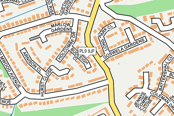 PL9 9JF map - OS OpenMap – Local (Ordnance Survey)