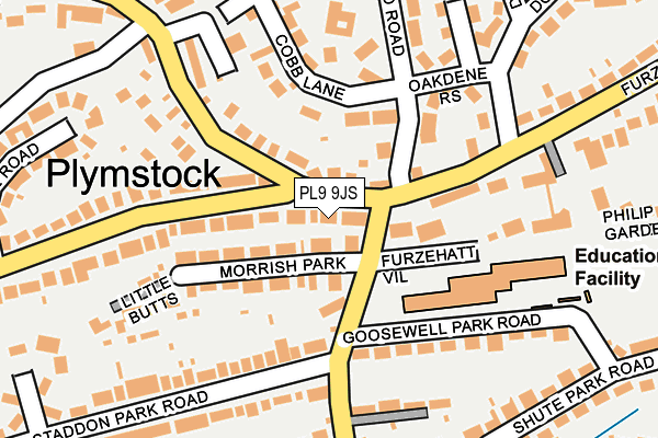 PL9 9JS map - OS OpenMap – Local (Ordnance Survey)