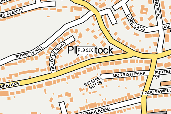 PL9 9JX map - OS OpenMap – Local (Ordnance Survey)