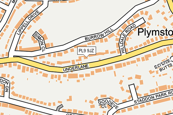 PL9 9JZ map - OS OpenMap – Local (Ordnance Survey)