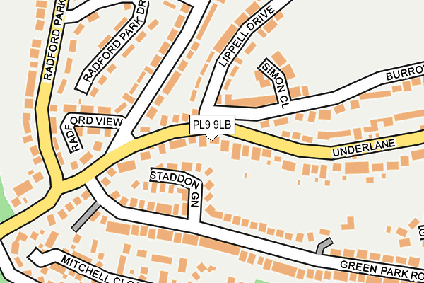 PL9 9LB map - OS OpenMap – Local (Ordnance Survey)