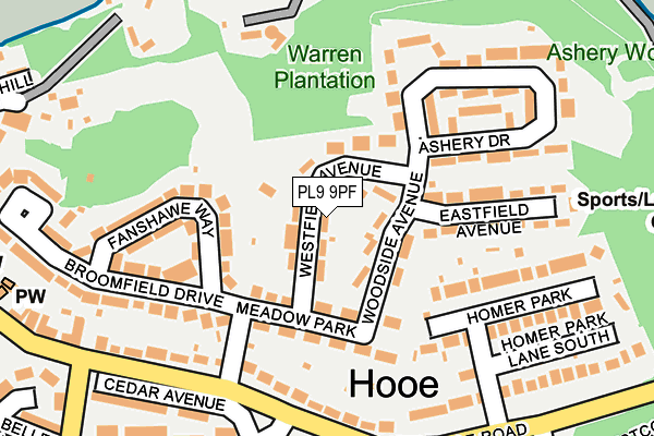 PL9 9PF map - OS OpenMap – Local (Ordnance Survey)