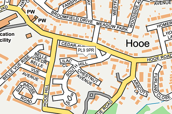 PL9 9PR map - OS OpenMap – Local (Ordnance Survey)