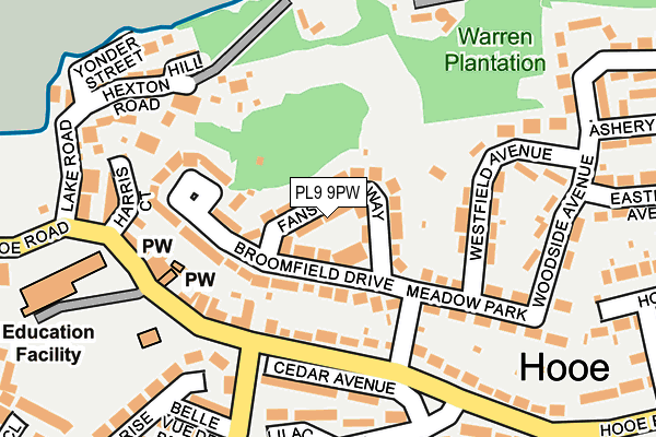 PL9 9PW map - OS OpenMap – Local (Ordnance Survey)