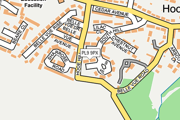 PL9 9PX map - OS OpenMap – Local (Ordnance Survey)