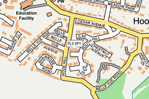 PL9 9PY map - OS OpenMap – Local (Ordnance Survey)