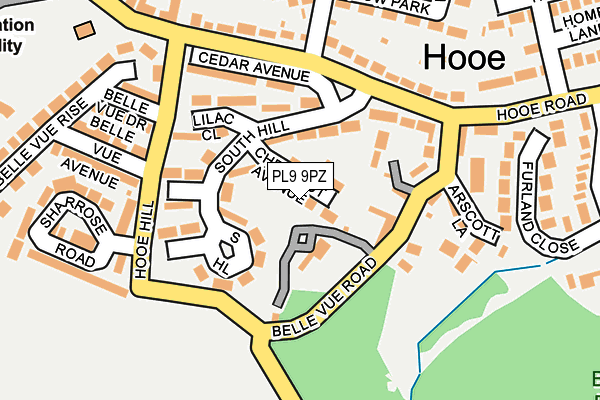 PL9 9PZ map - OS OpenMap – Local (Ordnance Survey)