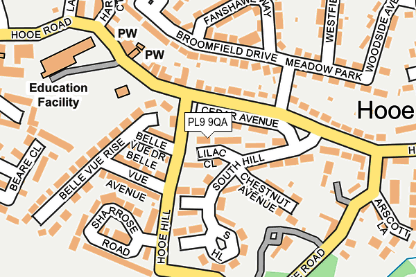 PL9 9QA map - OS OpenMap – Local (Ordnance Survey)