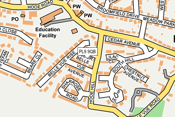 PL9 9QB map - OS OpenMap – Local (Ordnance Survey)