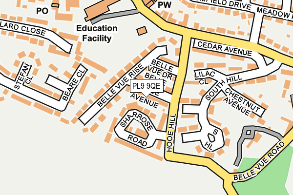 PL9 9QE map - OS OpenMap – Local (Ordnance Survey)