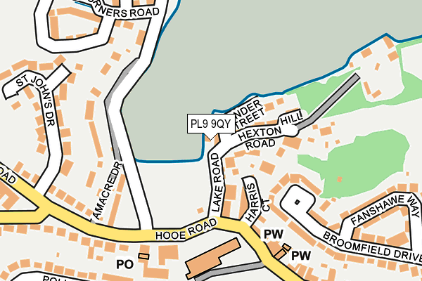 PL9 9QY map - OS OpenMap – Local (Ordnance Survey)