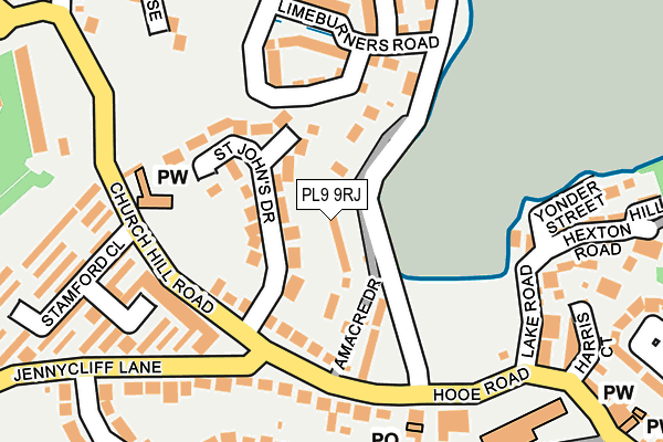 PL9 9RJ map - OS OpenMap – Local (Ordnance Survey)