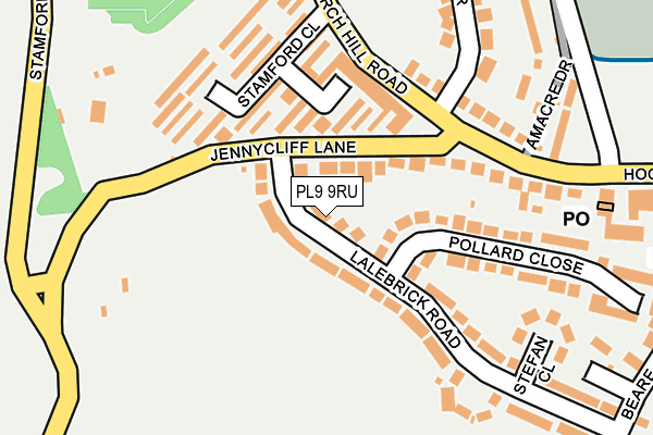 PL9 9RU map - OS OpenMap – Local (Ordnance Survey)