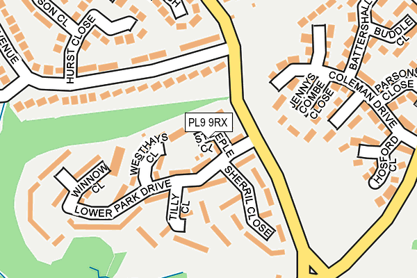 PL9 9RX map - OS OpenMap – Local (Ordnance Survey)