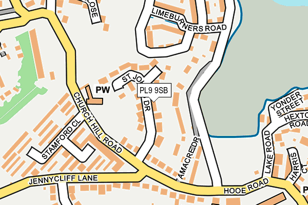 PL9 9SB map - OS OpenMap – Local (Ordnance Survey)