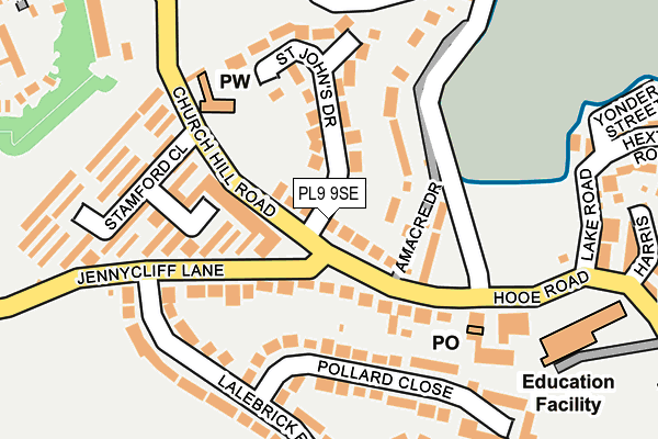 PL9 9SE map - OS OpenMap – Local (Ordnance Survey)