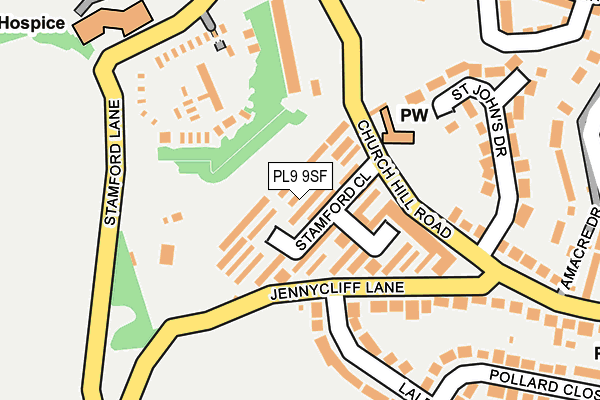 PL9 9SF map - OS OpenMap – Local (Ordnance Survey)