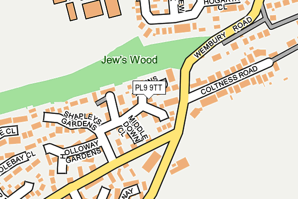 PL9 9TT map - OS OpenMap – Local (Ordnance Survey)