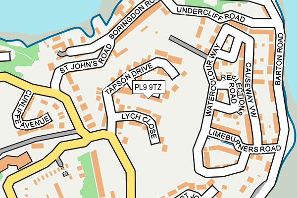 PL9 9TZ map - OS OpenMap – Local (Ordnance Survey)