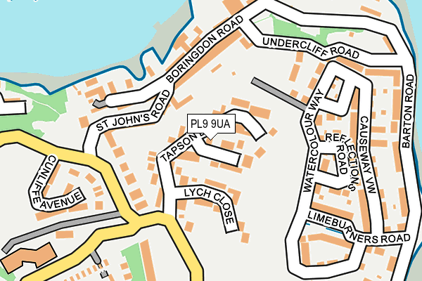 PL9 9UA map - OS OpenMap – Local (Ordnance Survey)