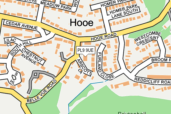 PL9 9UE map - OS OpenMap – Local (Ordnance Survey)