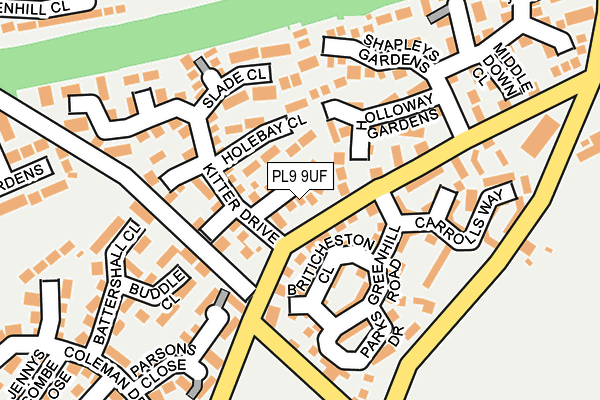 PL9 9UF map - OS OpenMap – Local (Ordnance Survey)