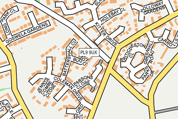 PL9 9UX map - OS OpenMap – Local (Ordnance Survey)