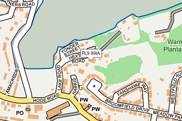 PL9 9WA map - OS OpenMap – Local (Ordnance Survey)