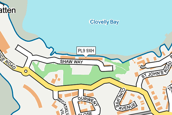 PL9 9XH map - OS OpenMap – Local (Ordnance Survey)