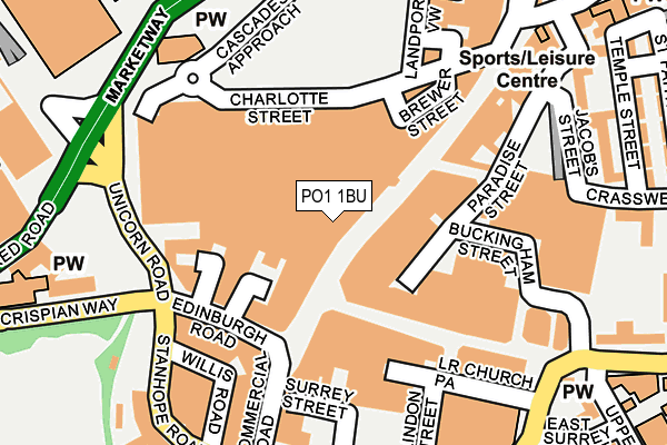 PO1 1BU map - OS OpenMap – Local (Ordnance Survey)