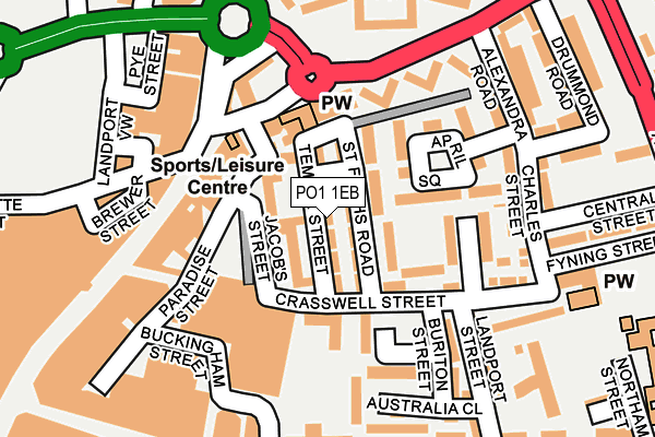 PO1 1EB map - OS OpenMap – Local (Ordnance Survey)