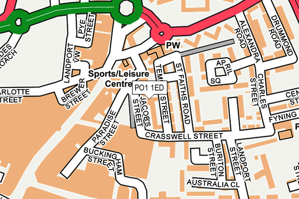 PO1 1ED map - OS OpenMap – Local (Ordnance Survey)