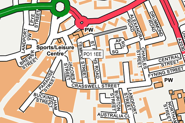 PO1 1EE map - OS OpenMap – Local (Ordnance Survey)