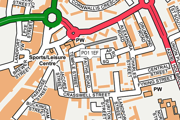 PO1 1EF map - OS OpenMap – Local (Ordnance Survey)