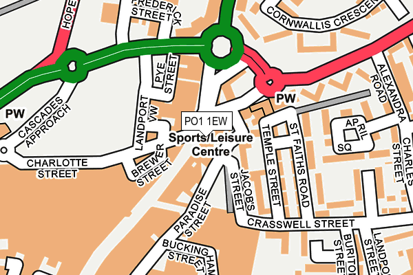 PO1 1EW map - OS OpenMap – Local (Ordnance Survey)