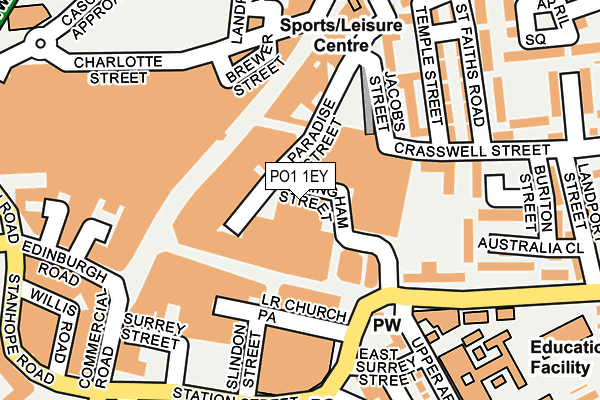 PO1 1EY map - OS OpenMap – Local (Ordnance Survey)