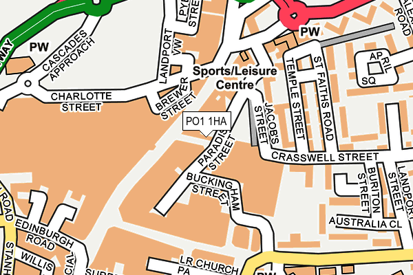 PO1 1HA map - OS OpenMap – Local (Ordnance Survey)