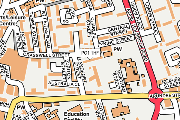 PO1 1HF map - OS OpenMap – Local (Ordnance Survey)