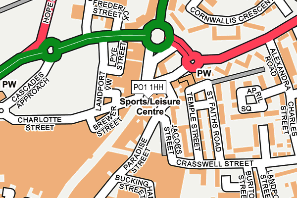 PO1 1HH map - OS OpenMap – Local (Ordnance Survey)