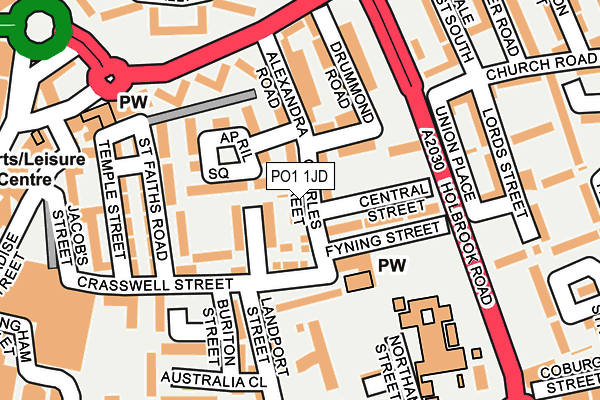 PO1 1JD map - OS OpenMap – Local (Ordnance Survey)