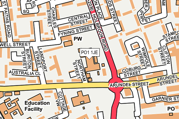 PO1 1JE map - OS OpenMap – Local (Ordnance Survey)