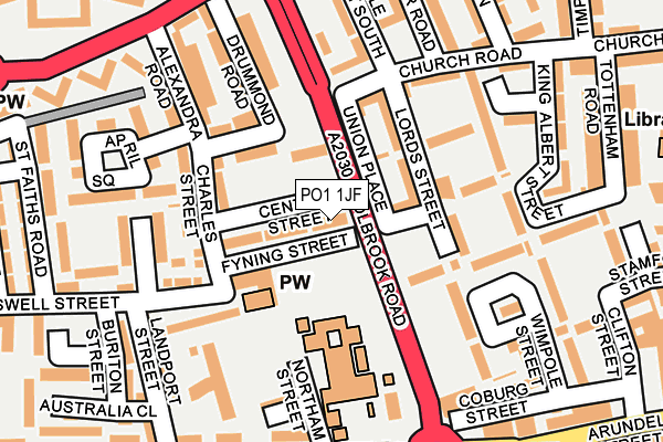 PO1 1JF map - OS OpenMap – Local (Ordnance Survey)