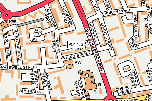 PO1 1JG map - OS OpenMap – Local (Ordnance Survey)