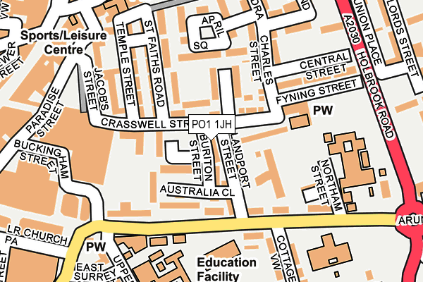 PO1 1JH map - OS OpenMap – Local (Ordnance Survey)