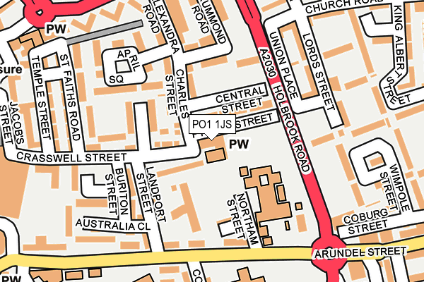 PO1 1JS map - OS OpenMap – Local (Ordnance Survey)