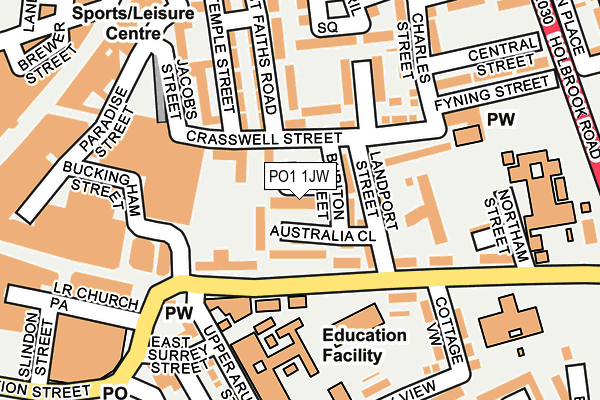 PO1 1JW map - OS OpenMap – Local (Ordnance Survey)