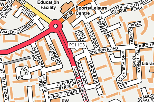 PO1 1QB map - OS OpenMap – Local (Ordnance Survey)