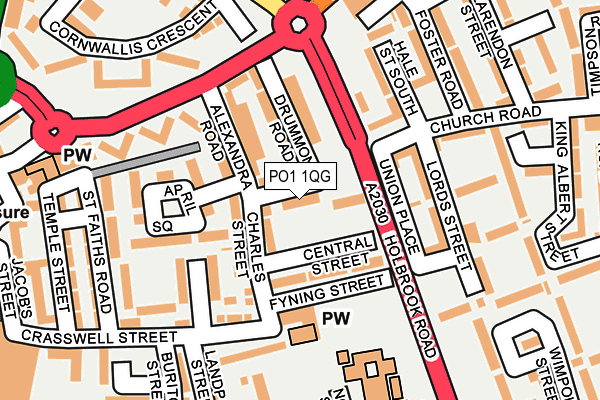 PO1 1QG map - OS OpenMap – Local (Ordnance Survey)