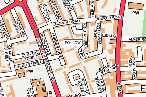 PO1 1QW map - OS OpenMap – Local (Ordnance Survey)